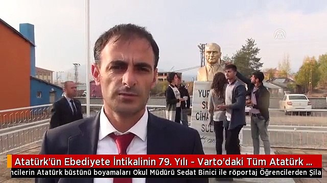 Atatürk'ün Ebediyete İntikalinin 79. Yılı - Varto'daki Tüm Atatürk Büstlerini Boyadılar