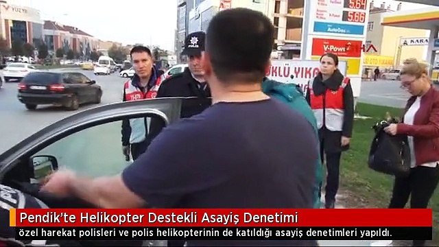Pendik'te Helikopter Destekli Asayiş Denetimi
