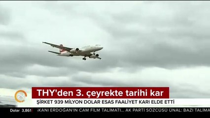 THY'den  3 çeyrekte tarihi kar