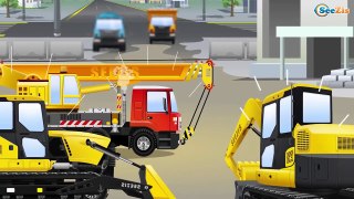 Car Cartoon The Blue Cement Mixer Truck in the City Bip Bip Cars 2D Animation Kids Compilation