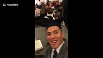 Barack Obama greets people at Chicago courthouse