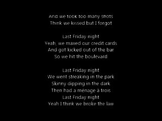 Katy Perry - Last Friday Night (Lyrics)
