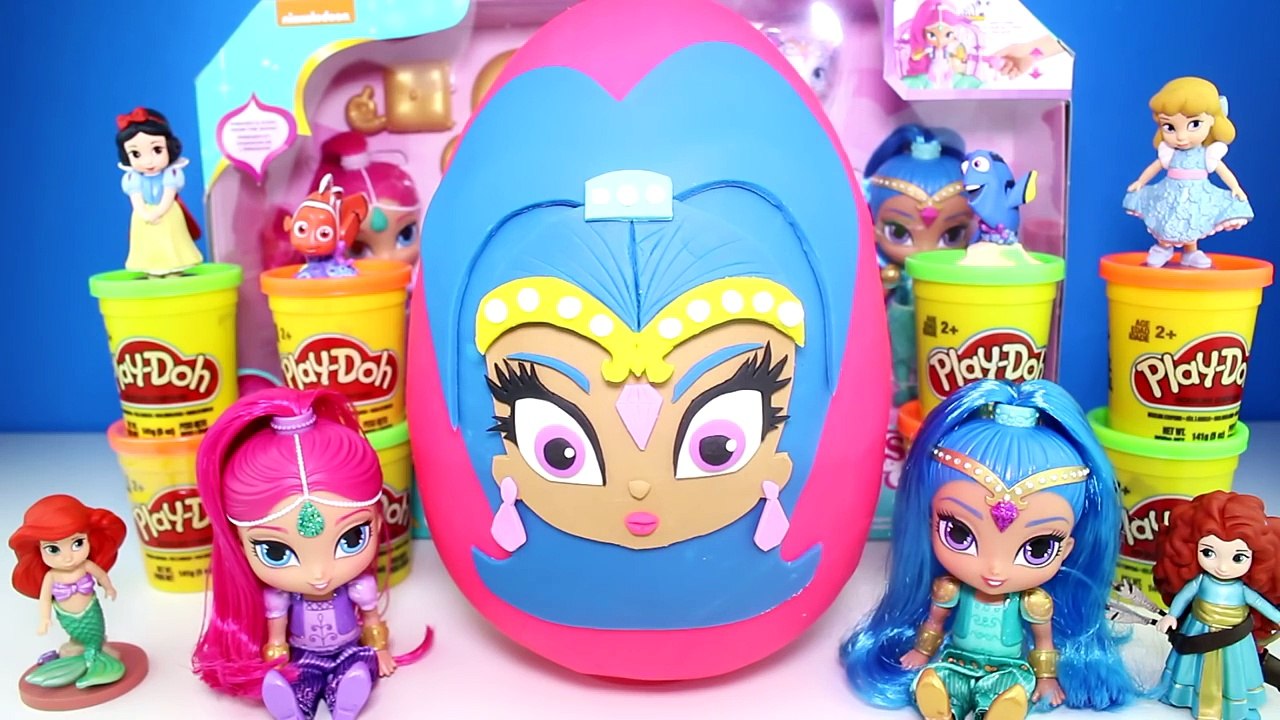Giant Shimmer and Shine Play Doh Eggs - Shimmer & Shine Toys Disney Princess Cinderella & Frozen Els