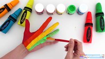 Learn Colors for Children Body Paint with Play Doh Crayons & Finger Family Nursery Rhymes