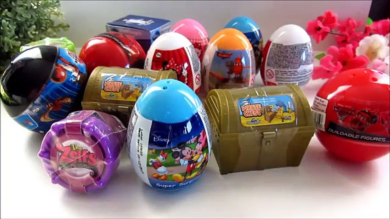 17 Surprise Eggs ★ Disney Mickey Mouse Planes Zelfs Hello Kitty Pirates Minnie Mouse Cars Bakugan