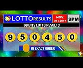 PCSO Lotto Results November 04, 2017 (655, 642, 6D, SWERTRES & EZ2 LOTTO)