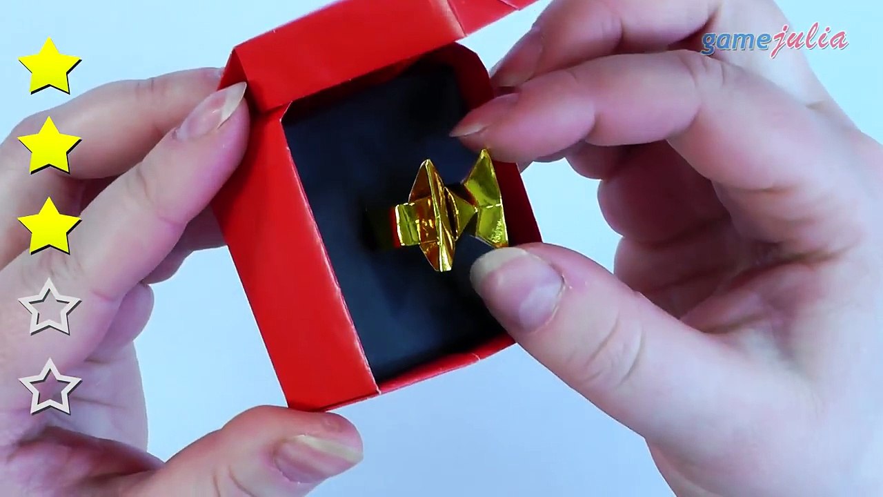 Оригами Коробочка для Кольца из бумаги