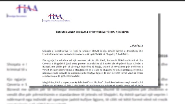 SHOQATA E INVESTITOREVE TE HUAJ REAGON PER RRAHJEN E BIZNESMENIT LIBANEZ DHE KERKON DREJTESI LAJM