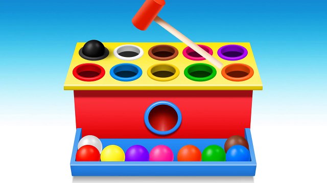 Learn Colors with Wooden Hammer and Street Vehicles Toys - Shapes & Colors Videos Collection