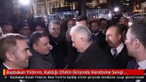 Başbakan Yıldırım, Kaldığı Otelin Girişinde Kendisine Sevgi Gösterisinde Bulunan Türk...