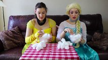 Frozen Elsa & Belle COTTON BALL CHALLENGE w_ Spiderman Maleficent Toy Fun Superhero in real life IRL | Superheroes | Spiderman | Superman | Frozen Elsa | Joker