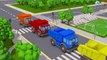 Learn Color Truck Transportation w Tow & Garbage Truck Cars Cartoon for Kids & Colors for
