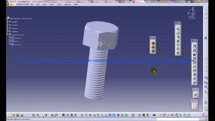 Catia V5 How to Create Threaded Hex Screw