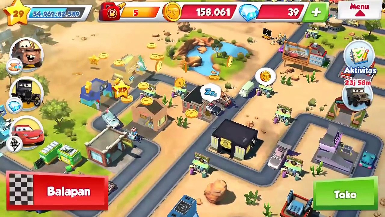 Cars3 Lightning McQueen Has New Sponsor of Dinoco-Game Play