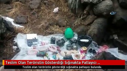 Teslim Olan Teröristin Gösterdiği Sığınakta Patlayıcı Bulundu...eyp'nin İmha Anı Kamerada