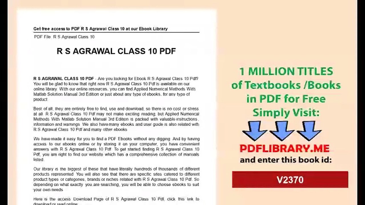 Rs Agrawal Class 10