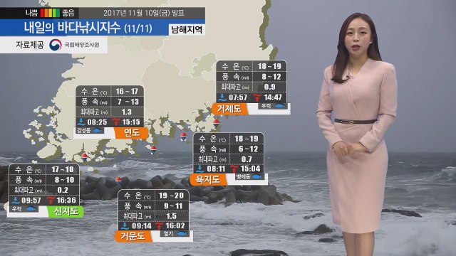 [내일의 바다낚시지수] 11월11일 토요일 강한바람 높은 물결로 특보지역 확대 출조 어려워 / YTN