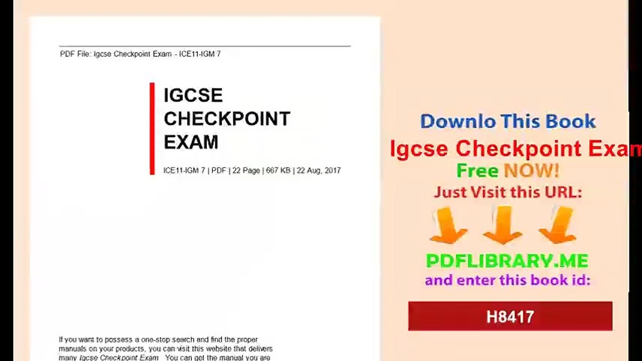 Igcse Checkpoint Exam