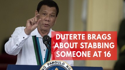 Philippine President Duterte claims he stabbed someone to death at 16
