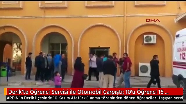 Derik'te Öğrenci Servisi ile Otomobil Çarpıştı: 10'u Öğrenci 15 Yaralı