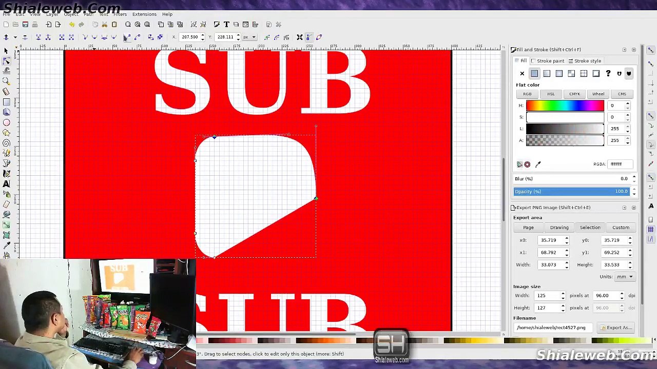 Inkscape tutorial dibujando logotipo avatar para canal youtube en linux sub x sub