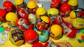 Surprise eggs: Disney Cars, Angry birds, Mickey Mouse, Peppa pig, toy collection, a lot of candy