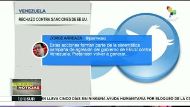 Venezuela rechaza nuevas sanciones de Estados Unidos
