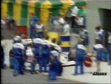 GP CAN88:Contatto di Tarquini con Arnoux,ritiri di Cheever,Alboreto e Patrese e tentat.di sorpasso di Streiff a N.Piquet