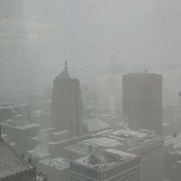 Lake-Effect Snow Swirls Through Chicago
