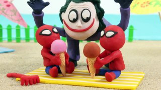 Spiderman VS Spidergirl Family Holidays at the Beach Superhero Prank Videos Stop Motion