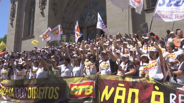 Sindicalistas protestan en Brasil contra reforma laboral