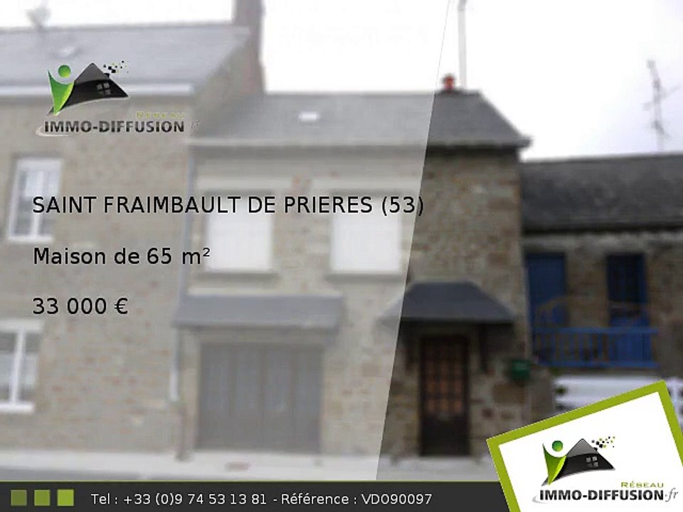 Maison A vendre Saint fraimbault de prieres 65m2 - 33 000 Euros