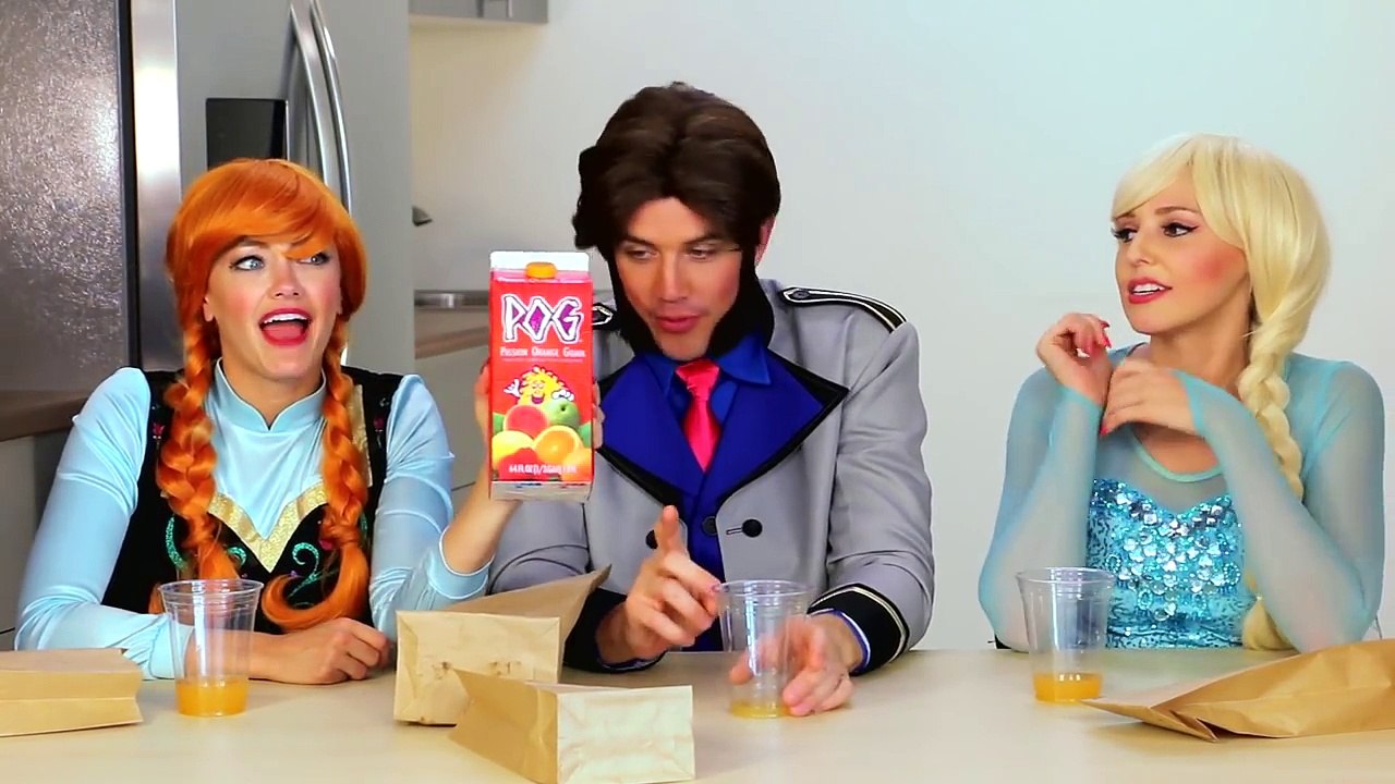 Mystery Drink Challenge Hans vs Elsa vs Anna from Frozen. DisneyToysFan