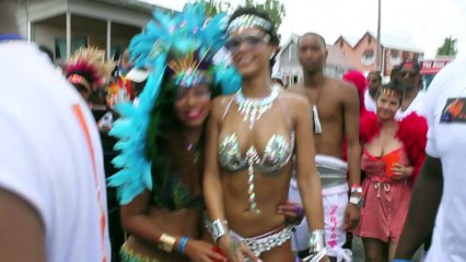 Rihanna Risks Wardrobe Malfunction in Bejeweled Bikinii During Barbados Parade