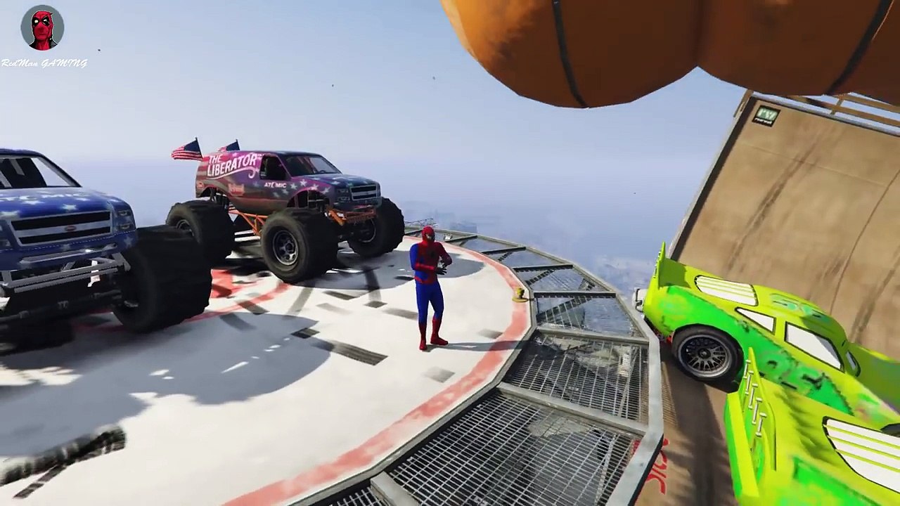 Disney Cars Pixar LIGHTNING MCQUEEN Spiderman vs Hulk Monter Truck Superhero Nursery Rhymes