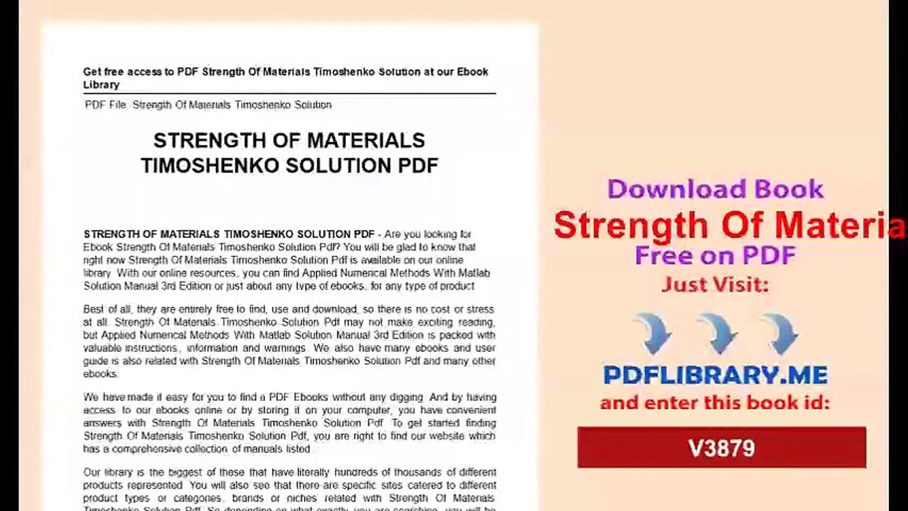 Strength Of Materials Timoshenko Solution