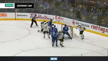 David Pastrnak Scores On Power Play Late In Third Period Vs. Maple Leafs