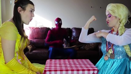 Frozen Elsa & Rapunzel FOOD MAKEUP CHALLENGE w_ Spiderman Belle Joker Fun Superhero in real life IRL | Superheroes | Spiderman | Superman | Frozen Elsa | Joker