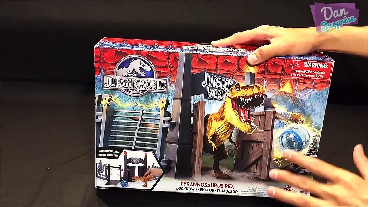 EPIC JURASSIC WORLD LOCKDOWN PLAYSET for kids! HYBRID INDOMINUS REX T-REX VELOCIRAPTOR Toys