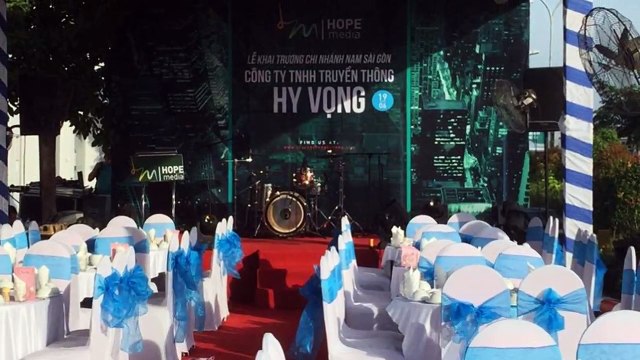 Cho thuê nhà bạt tổ chức Lễ khai trương công ty truyền thông Hy Vọng
