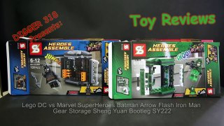 Lego DC vs Marvel SuperHeroes Batman Arrow Flash Iron Man Gear Storage Sheng Yuan Bootleg SY222 Revi