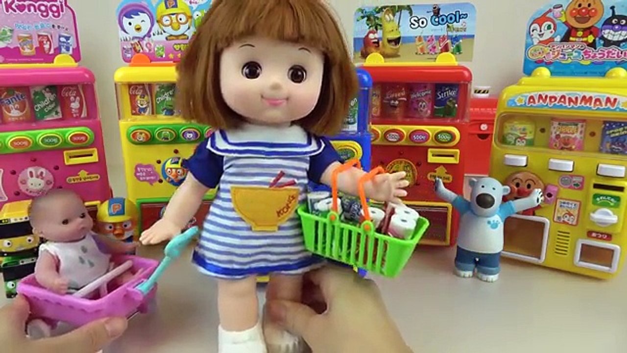 Poli Vending Machine & Baby Doll drink vending machines play