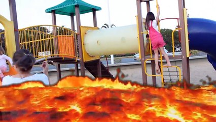 O CHÃO É LAVA NO PARQUINHO SALVEI MINHA IRMÃ THE FLOOR IS LAVA