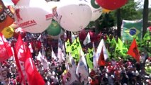 Sindicalistas protestan en Brasil contra reforma laboral