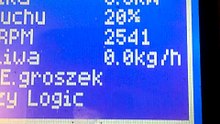modulacja mocą - widok z wyświetlacza sterownika