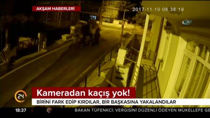 At arabalı hırsızlık kamerada
