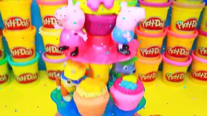 Peppa Pig Patrulha Canina Massinha Playdoh Cupcakes Brinquedos Surpresas Aprender Cores Portugues