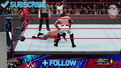 Lucha aj styles vs jinder majal WWE2K18