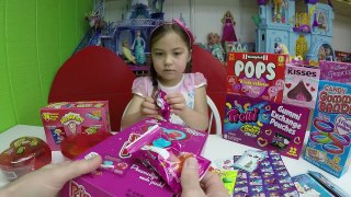 Giant Gummy Worms WarHeads Extreme Sour Candy Haul Goody Bags, Ring Pops & Disney Frozen Cards