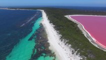 Ce lac couleur rose mysterieux filmé par un drone en Australie est magnifique